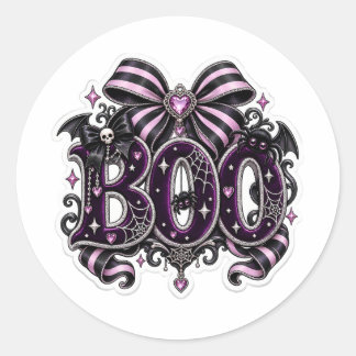 Sticker Rond Cute et effrayant "BOO" Halloween