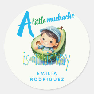 Sticker Rond Cute Fiesta Boy Baby shower Muchacho Faveurs Cadea