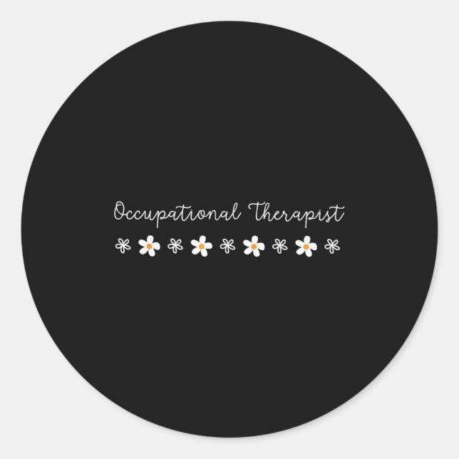 Sticker Rond Cute Floral Daisy Occupational Therapy Therast Ot  (Devant)