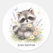 Cute Forest Baby Raccoon Baby Shower 