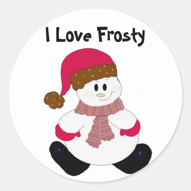Sticker Rond Cute Frosty (Devant)