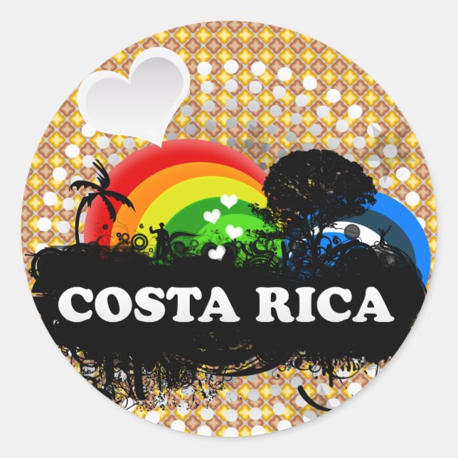 Sticker Rond Cute Fruit Costa Rica (Devant)