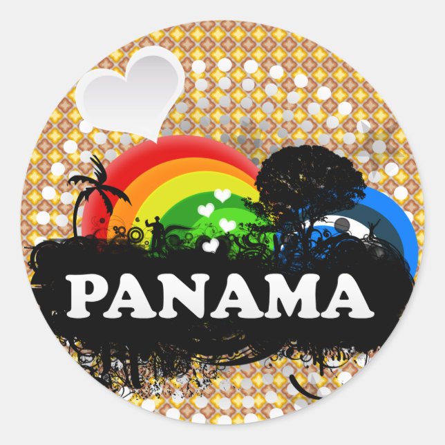 Sticker Rond Cute Fruit Panama (Devant)