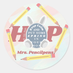 Sticker Rond Cute Funny Personalized Spring Teacher mème