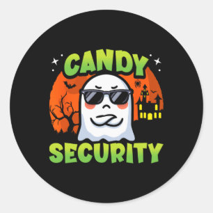 Sticker Rond Cute Ghost Kids Halloween - Candy Sécurité - Drôle