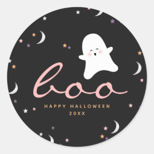 Sticker Rond Cute Ghosts Boo Halloween