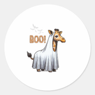 Sticker Rond Cute Giraffe Boo Costume d'Halloween Zoo Lover
