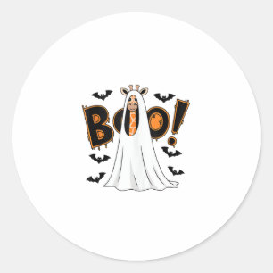 Sticker Rond Cute Giraffe Boo Costume d'Halloween Zoo Lover _3