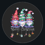 Sticker Rond Cute Gnomes Merry Christmas Light Family Gnome Xma<br><div class="desc">Joyeux Noël Lumière Famille Joyeux Noël Joyeux Noël Joyeux Noël Joyeux Noël Joyeux Noël</div>