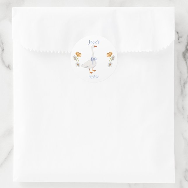 Sticker Rond cute gosling (Sac)