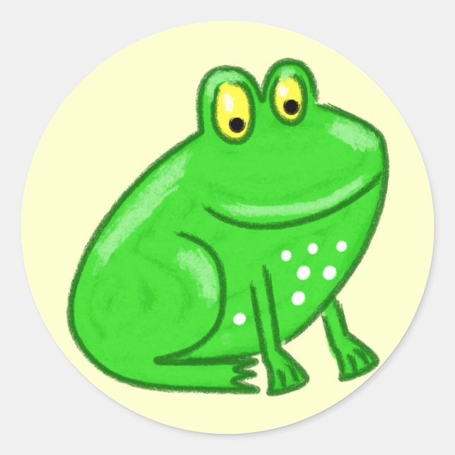 Sticker Rond Cute grenouille caricaturale (Devant)