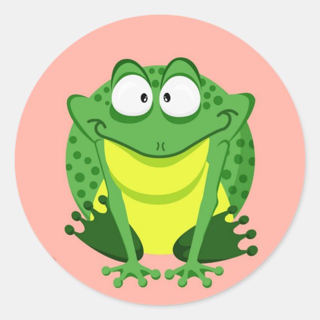 Sticker Rond Cute grenouille circulaire (Devant)