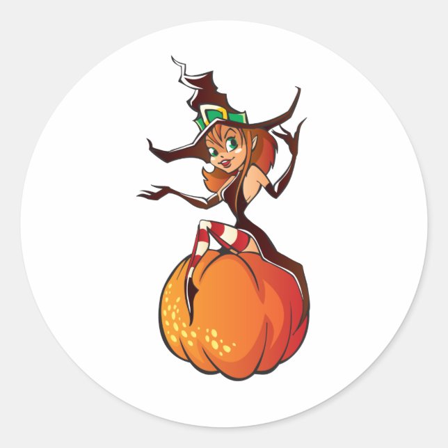Sticker Rond Cute Halloween (Devant)
