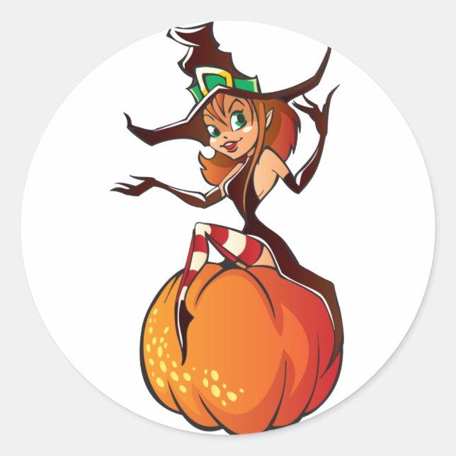 Sticker Rond Cute Halloween (Devant)