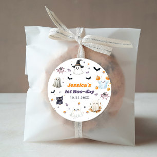 Sticker Rond Cute Halloween Fantôme 1er anniversaire