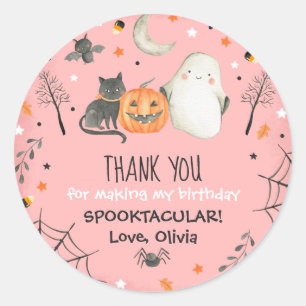 Sticker Rond Cute Halloween Ghost Spooktacular Anniversaire Fav