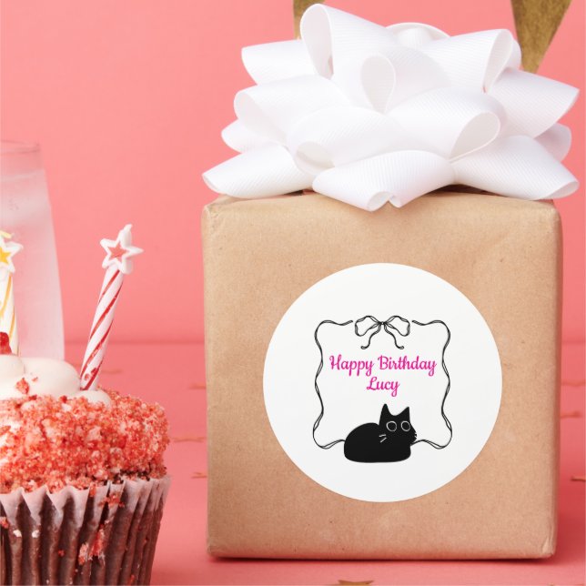 Sticker Rond Cute Happy Birthday (Fête)