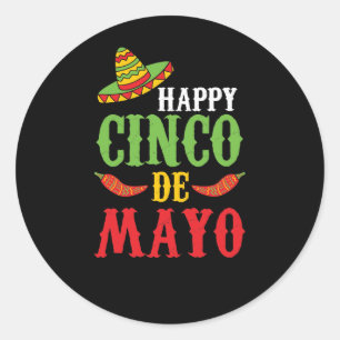 Sticker Rond Cute Happy Cinco De Mayo