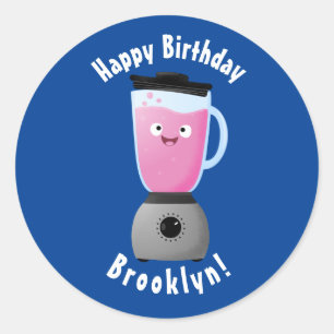 Sticker Rond Cute happy food mixender cuisine appareil dessin a