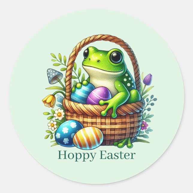 Sticker Rond Cute Hoppy Easter frog  (Devant)