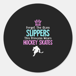 Sticker Rond Cute Ice Hockey Girls Gift Women Quote