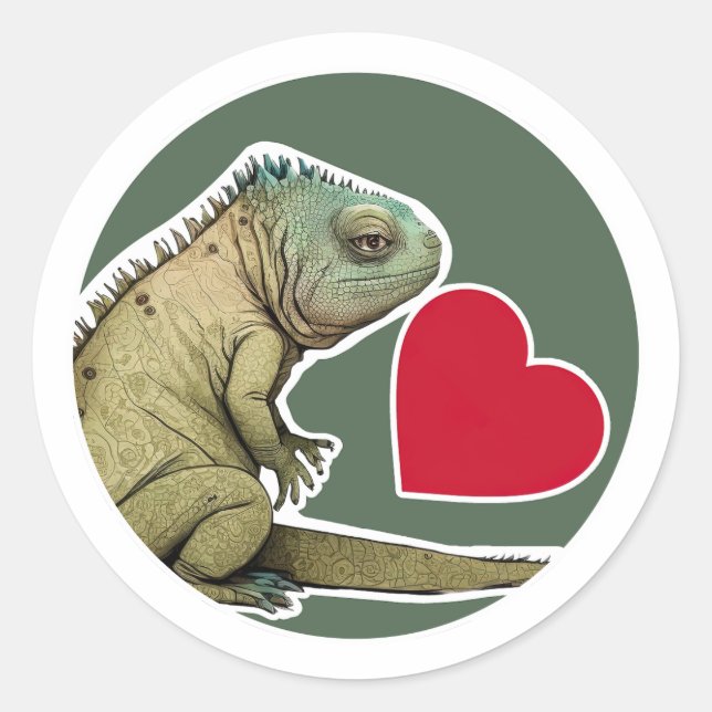 Sticker Rond Cute Iguana (Devant)