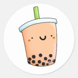 Sticker Rond Cute Kawaii Boba Tea