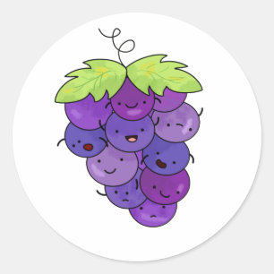 Sticker Rond Cute Kawaii Bunch De Raisins