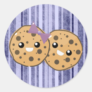 Sticker Rond Cute Kawaii Chip Cookie Couple