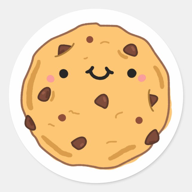 Sticker Rond Cute Kawaii Cookie (Devant)