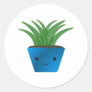 Sticker Rond Cute kawaii Fern