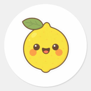 Sticker Rond Cute Kawaii Lemon