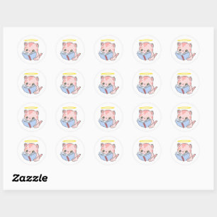 Sticker Rond Cute kawaii livre de lecture