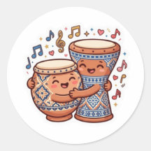 Cute Kawaii Moroccan Traditional Clay DrumsSticker