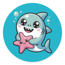 Cute Kawaii Requin & Starfish
