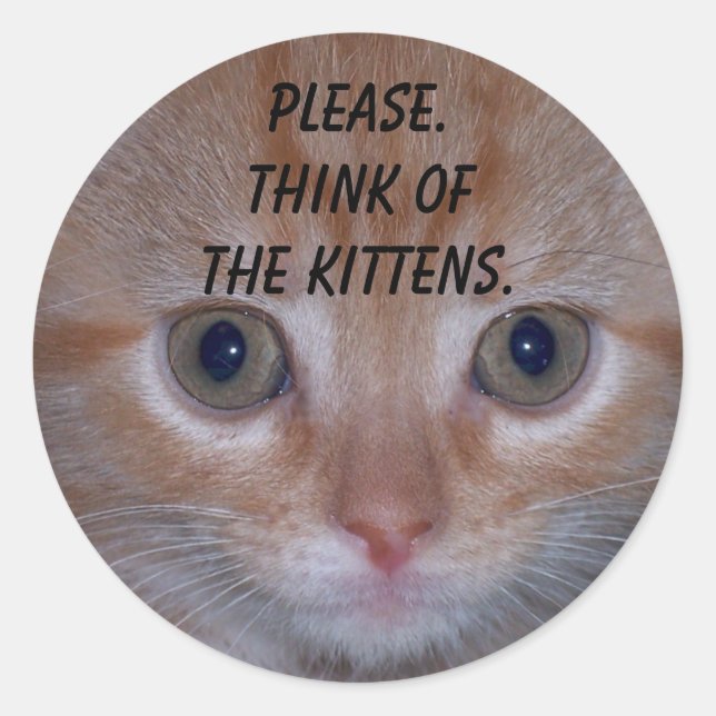 Sticker Rond Cute Kitten (Devant)