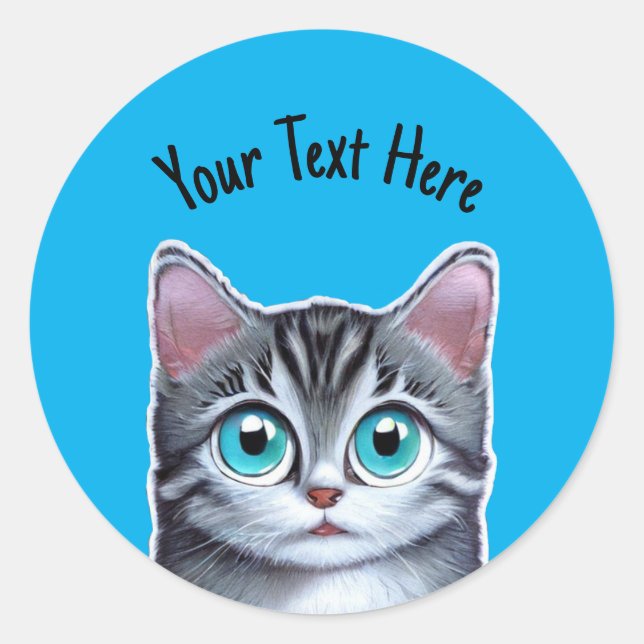 Sticker Rond Cute Kitten (Devant)