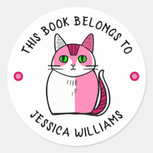 Sticker Rond Cute Kitten Ce livre appartient à