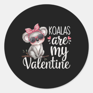 Sticker Rond Cute Koala Oear Valentine Design Koalas Are My Val