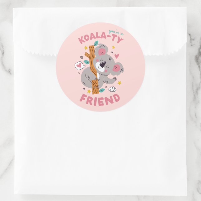 Sticker Rond Cute Koala Salle de classe pour enfants Saint Vale (Sac)