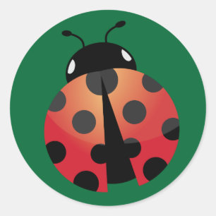 Sticker Rond Cute Ladybug