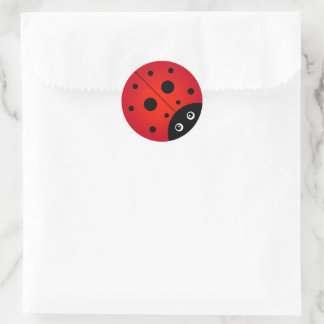 Sticker Rond Cute Ladybug