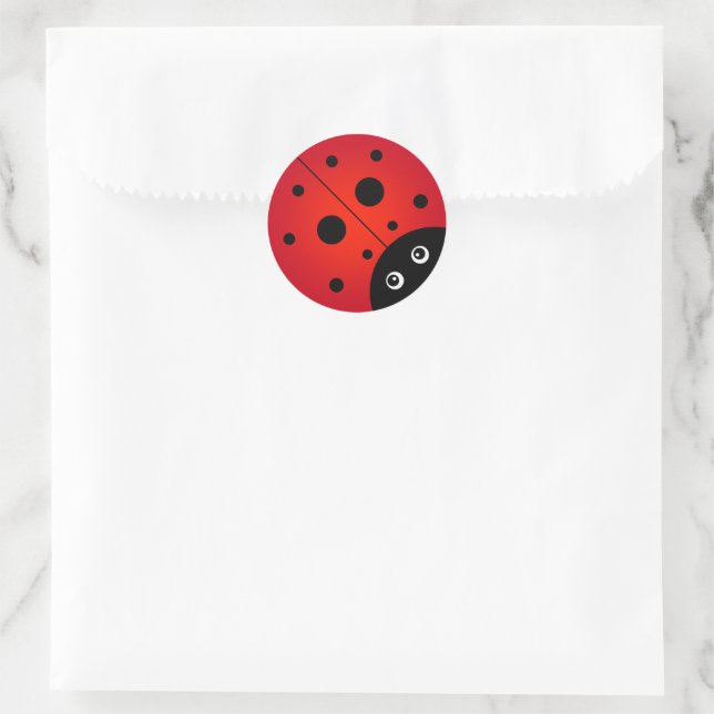 Sticker Rond Cute Ladybug (Sac)