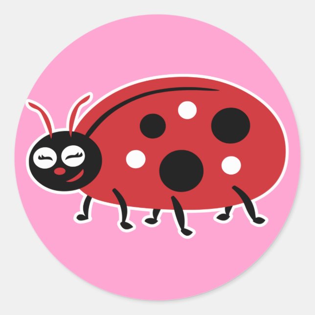 Sticker Rond Cute Ladybug (Devant)