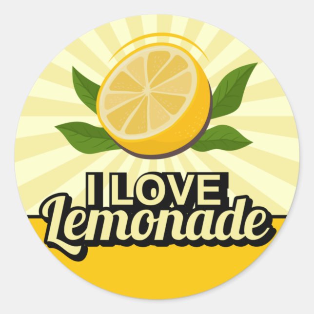Sticker Rond Cute lemonade amoureux du mot art (Devant)