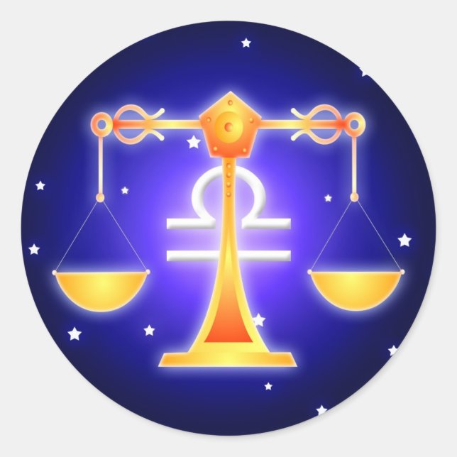 Sticker Rond Cute Libra Zodiac (Devant)