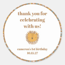 Cute Lion Bébé Animal Personnalisé Anniversaire Me