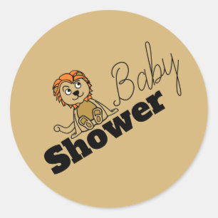 Sticker Rond Cute Lion Cub, Baby shower