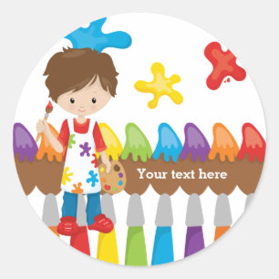 Sticker Rond Cute Little Artist