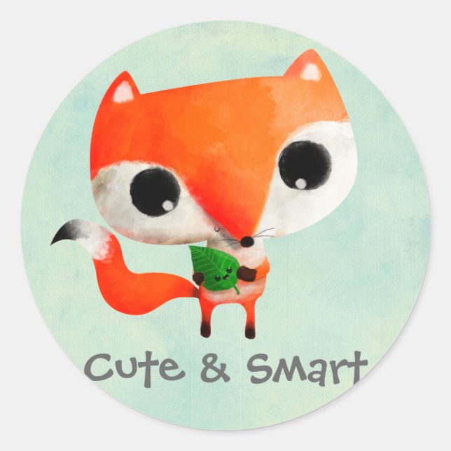 Sticker Rond Cute Little Fox (Devant)